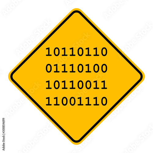 Binärcode und Schild