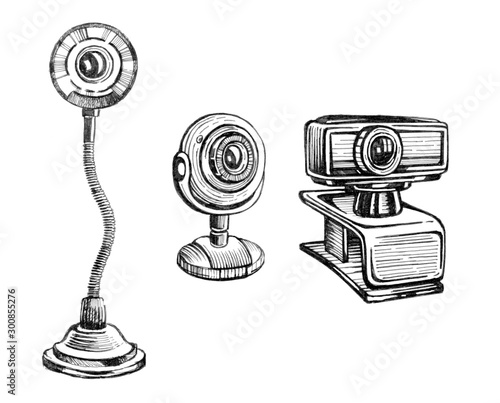 Webcam raster illustration set