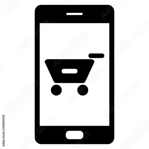 Warenkorb und Smartphone