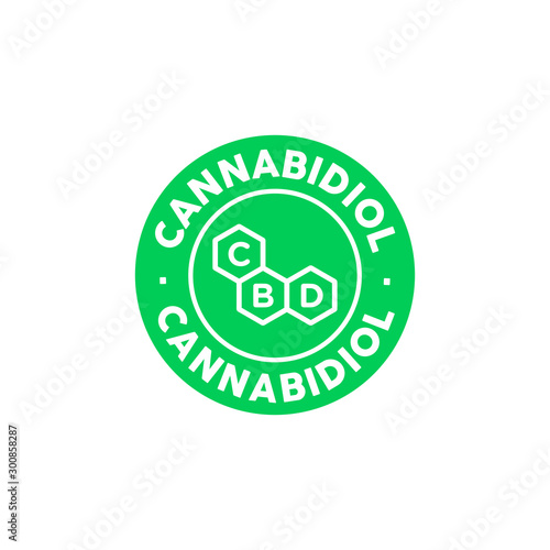 CBD cannabidiol vector icon