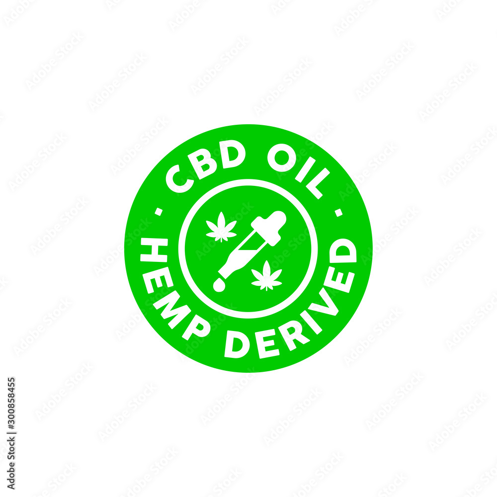 CBD oil Hemp derived vector icon CBD oil Hemp derived vector icon