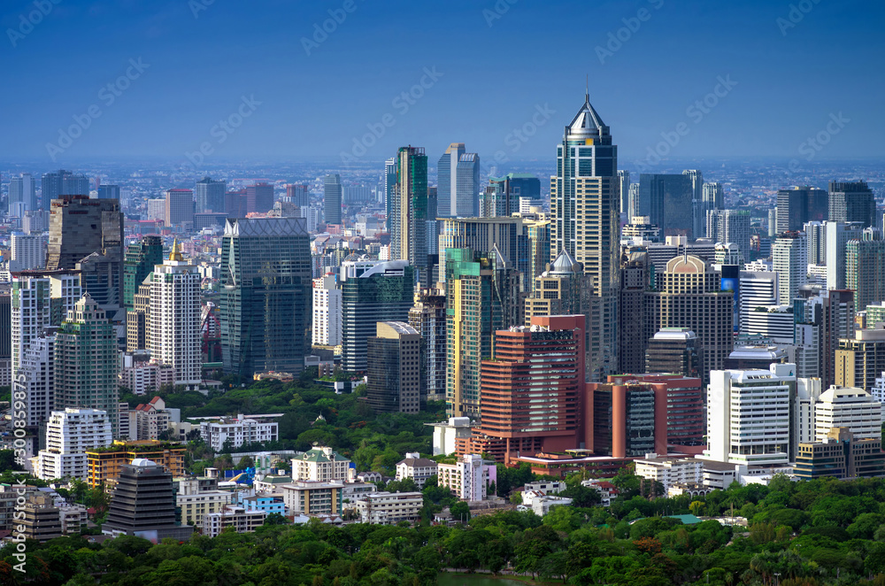 Bangkok cityscape modern buildings.