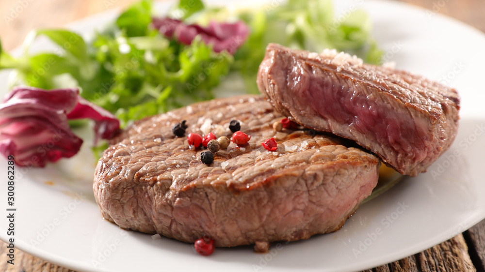 grilled beef steak and salad grilled beef steak and salad