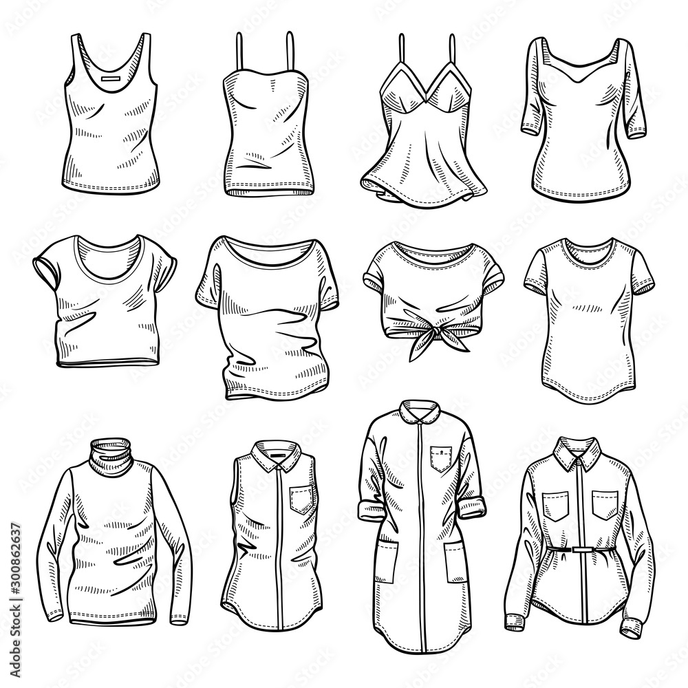 female shirt drawing
