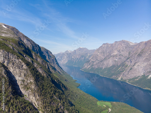 norwegischer Fjord von oben, Aussicht