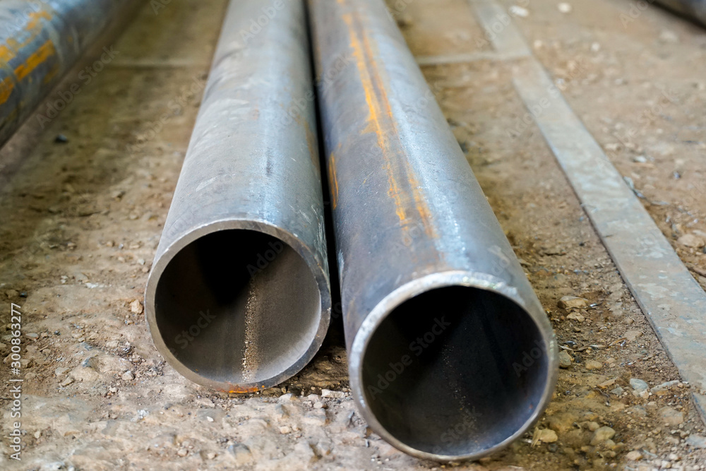 Pipeline with prepared edges for welding at a refinery Pipeline with prepared edges for welding at a refinery