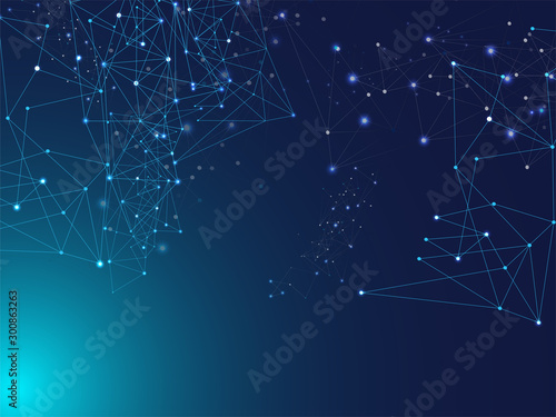 Plexus Lines Nodes Vector Background. Big Data 