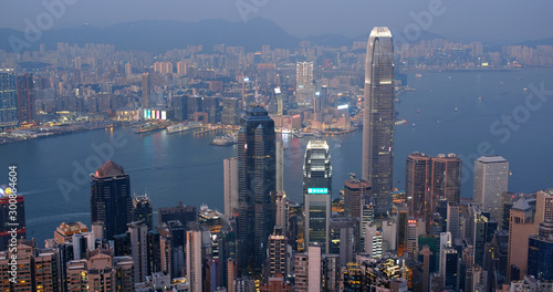 Photography Hong Kong city at sunset