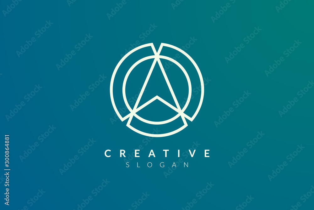 Compass. The logo design is a blend of circles with the direction of the arrow. Minimalist and modern vector illustration design suitable for business and brands Compass. The logo design is a blend of circles with the direction of the arrow. Minimalist and modern vector illustration design suitable for business and brands