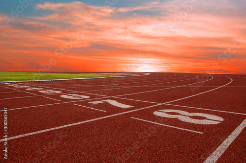 running track in the stadium