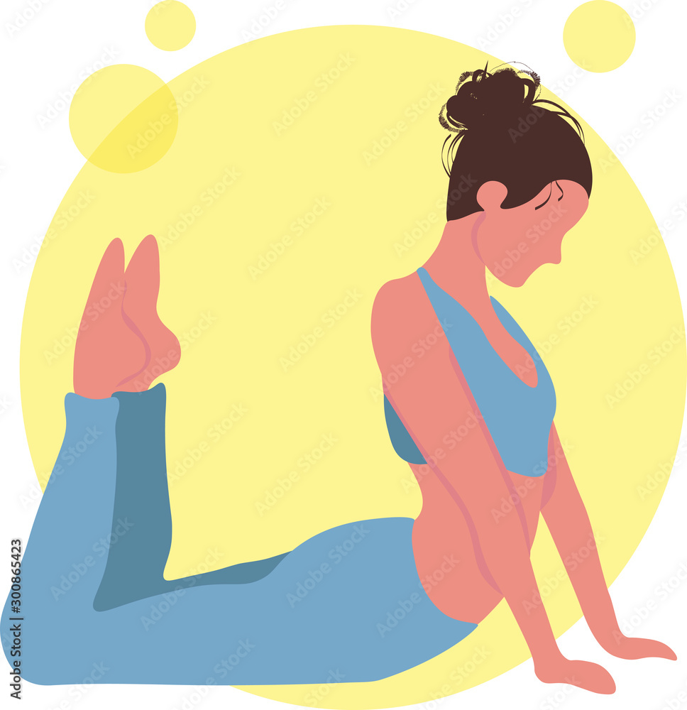 women yoga pose  vector illustration, flat style