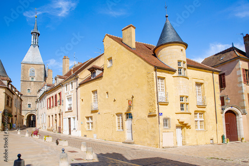 The medieval downtown in Avallon, Burgundy, France photo