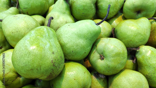 Green ripe pears