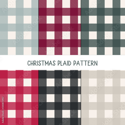 Collection of classic farmhouse seamless plaid patterns for fabric, stationery,textile, clothing,wallpaper design
