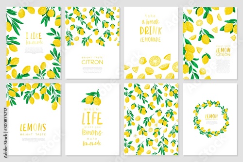 Set of banners lemon.