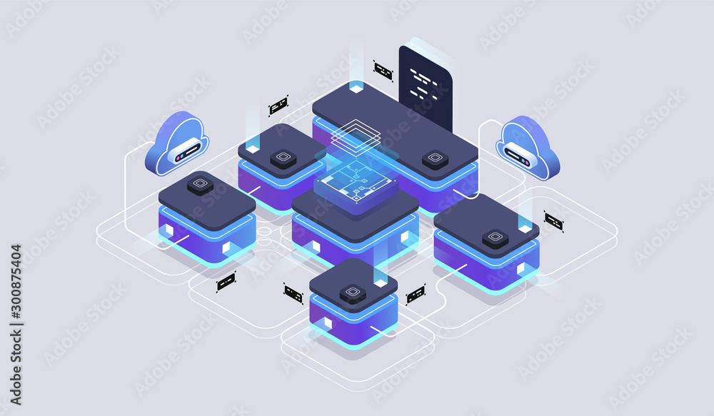 Isometric design concept virtual reality and augmented reality ...