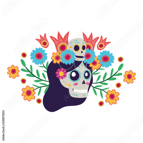 Photos katrina skull with floral decoration comic character