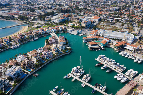 Aerial view of the new marina in Limassol © castenoid