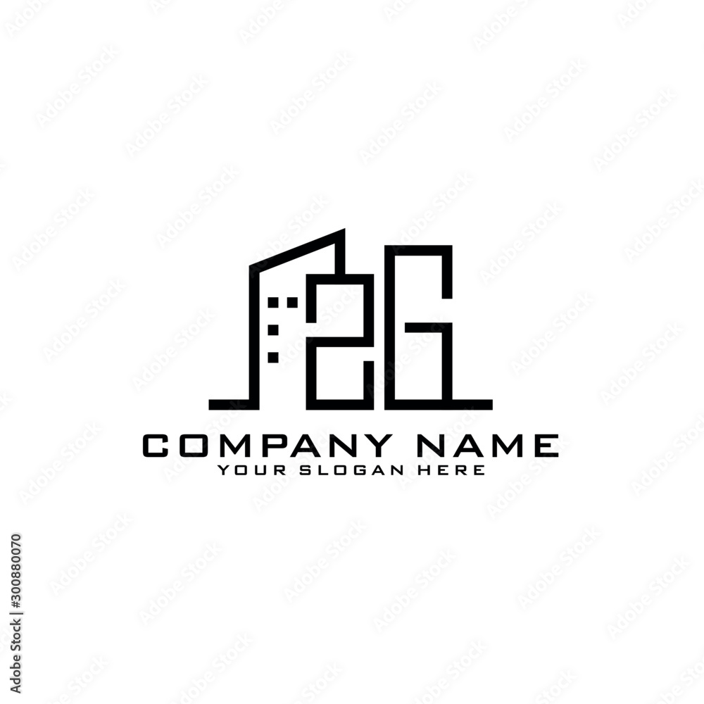 ZG With Building For Construction Company Logo ZG With Building For Construction Company Logo