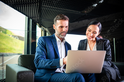 Business people having meeting in modern office interior