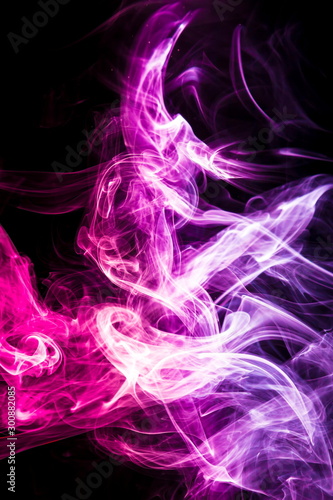 Colored smoke on black background