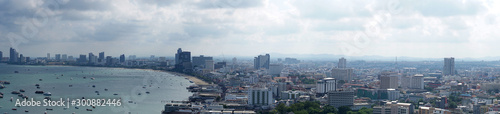 Pattaya cityscape and Bali Hai pier in Thailand.