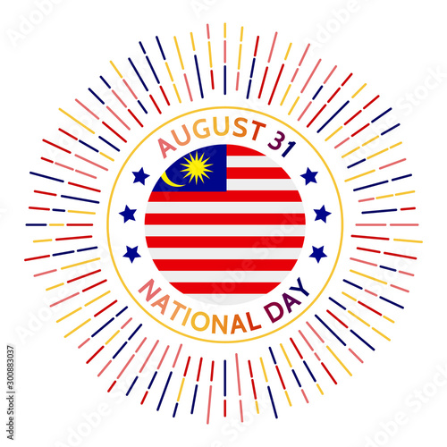 Malaysia National Day badge. Independence of the Federation of Malaya from the United Kingdom in 1957. Celebrated on August 31.