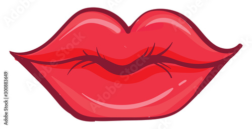 Red lips, illustration, vec...