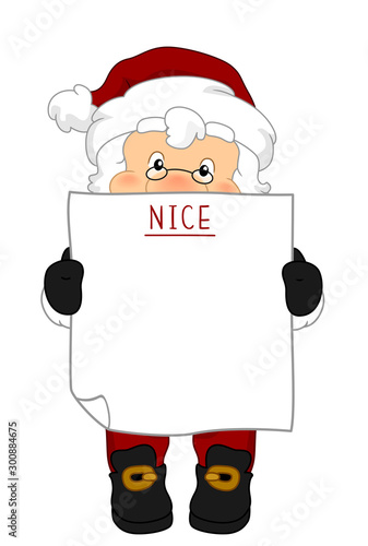 Santa Claus Blank Nice List Illustration