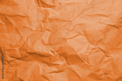 Orange texture of crumpled paper.