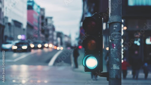 Timelapse of a traffic light at the crossroads