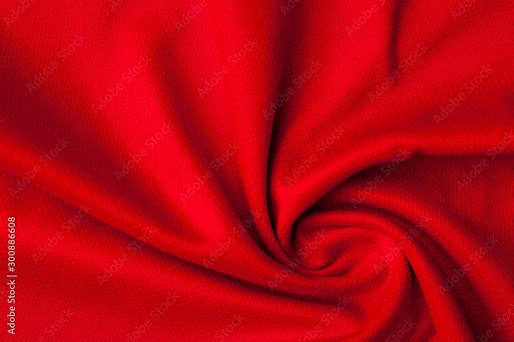 Fragment of crumpled red polyester fabric Fragment of crumpled red polyester fabric