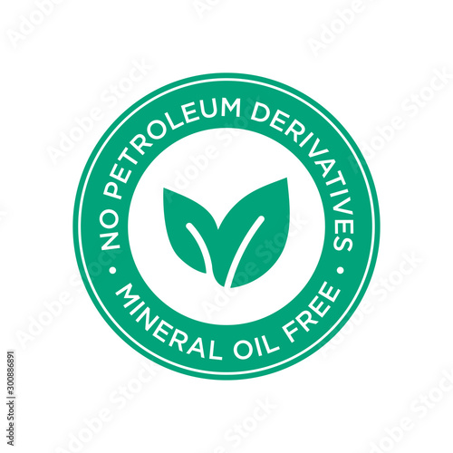 No petroleum derivatives icon. Mineral oil free. Vector illustration.