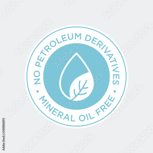 No petroleum derivatives icon. Mineral oil free. Vector illustration.