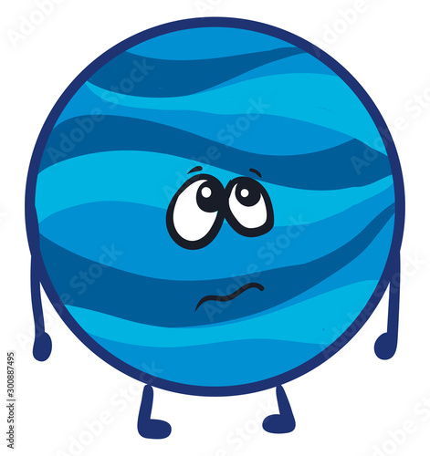 Neptun planet, illustration, vector on white background.
