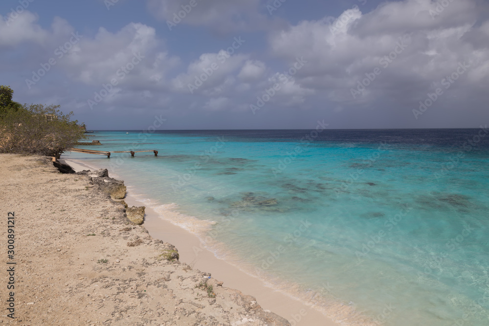 Fototapeta premium sea beach coast tropical Bonaire island Caribbean sea