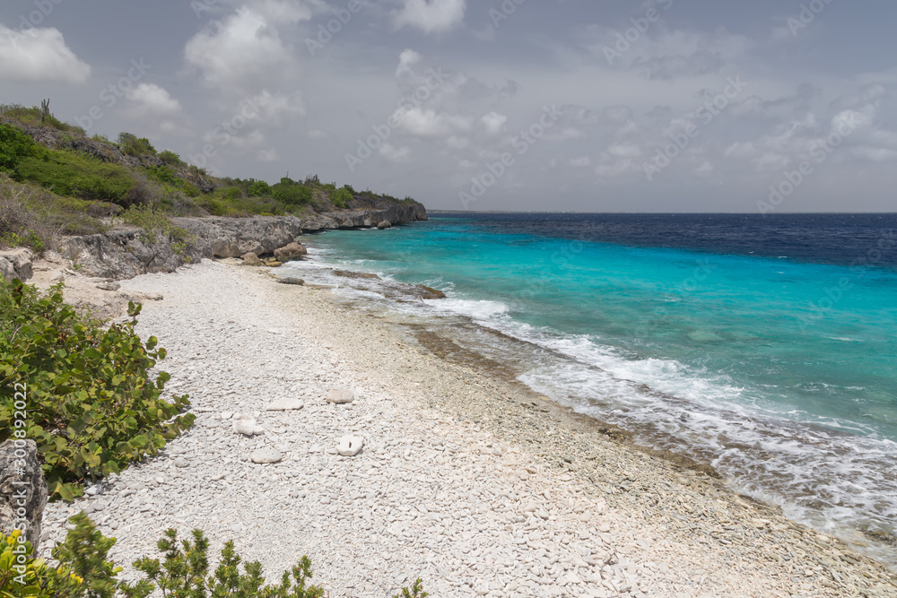 sea beach coast tropical Bonaire island Caribbean sea