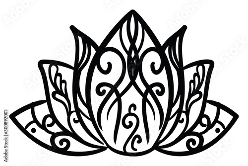 Decorative lotus, illustration, vector on white background.