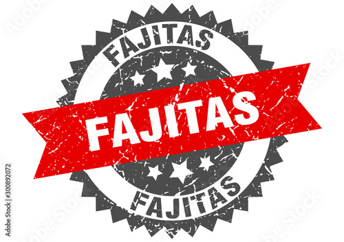 fajitas grunge stamp with red band. fajitas