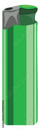 Green lighter, illustration, vector on white background.