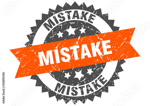 mistake grunge stamp with orange band. mistake