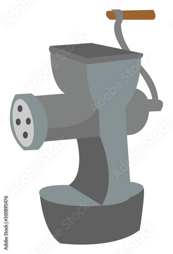 Meat grinder, illustration, vector on white background.