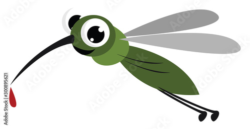 Mosquito bite, illustration, vector on white background.