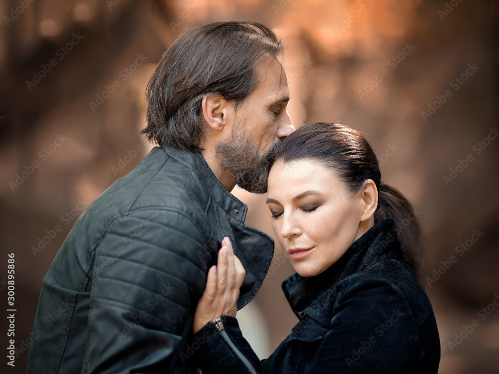 Sensual couple standing closely stock photo Sensual couple standing closely stock photo