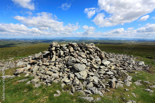 Summit cairn on Selside Fell, Mardale Common, Lake District National Park, Cumbria County, England, UK