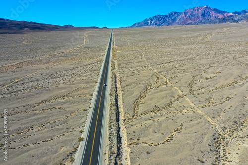 Never Ending Road to Death Valley National Park, aerial view