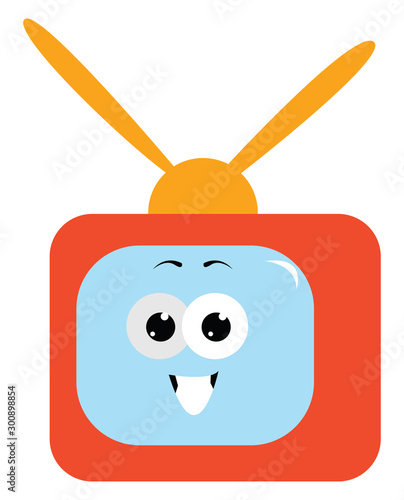 Toy tv, illustration, vector on white background.