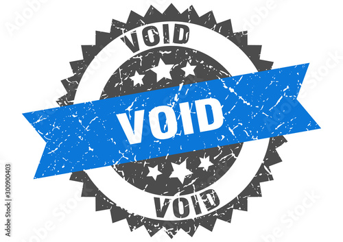 void grunge stamp with blue band. void