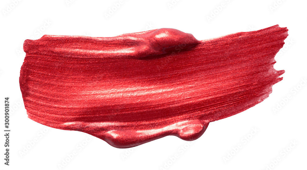Fototapeta premium Vector red metallic texture isolated on white - paint banner for Your design