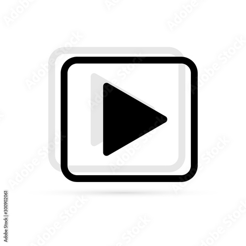 play button icon, sign, pictogram, vector illustration